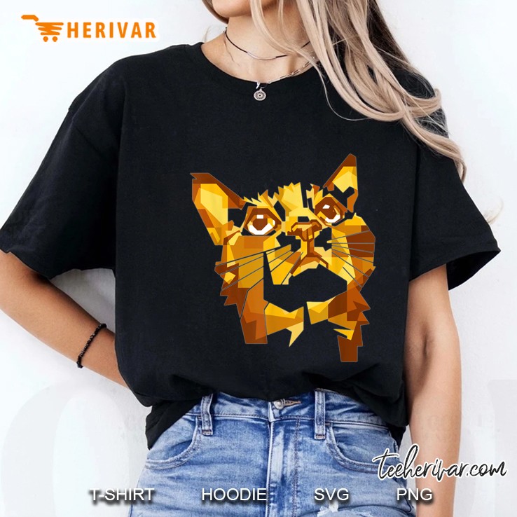 Cat Portrait Silhouette Diamond Texture Ladies Tee