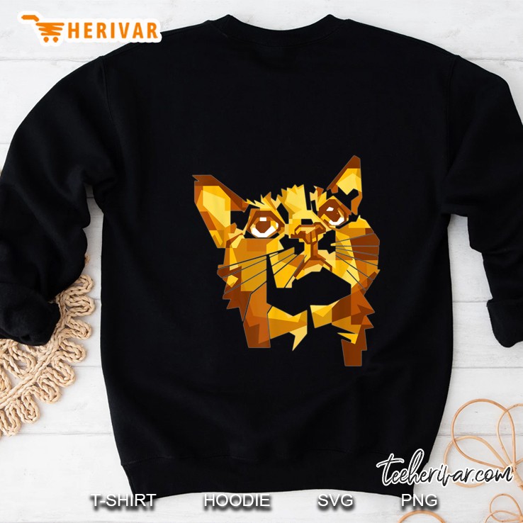 Cat Portrait Silhouette Diamond Texture Sweatshirt