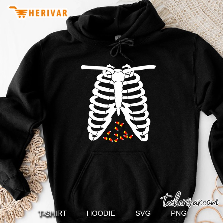 Skeleton Costume Candy Corn Halloween Hoodie