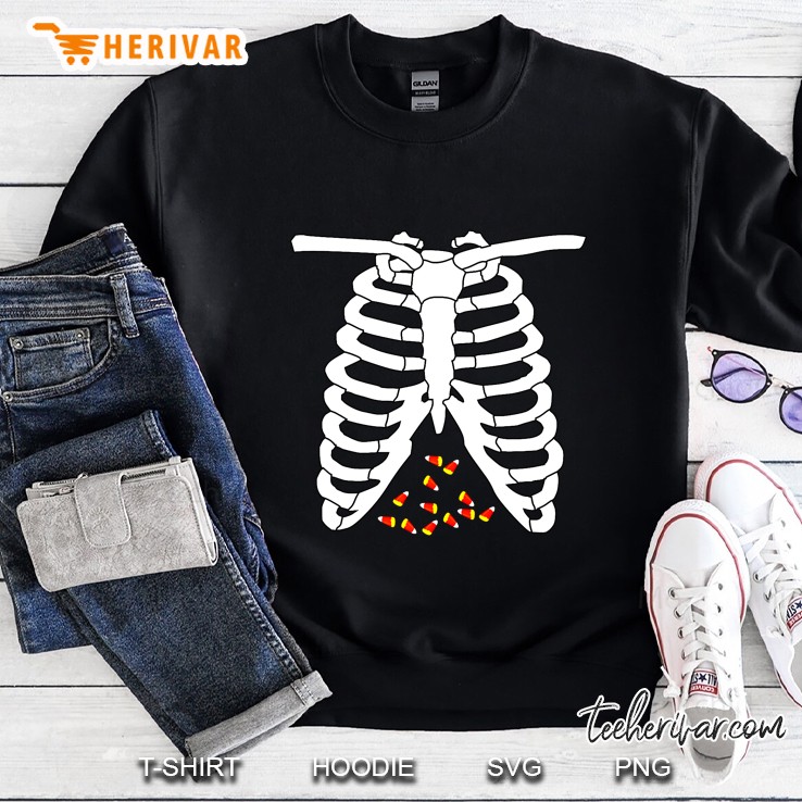 Skeleton Costume Candy Corn Halloween Sweatshirt