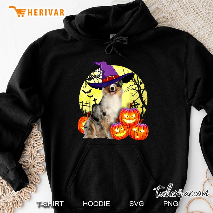 Australian Shepherd Dog Witch Halloween Hoodie