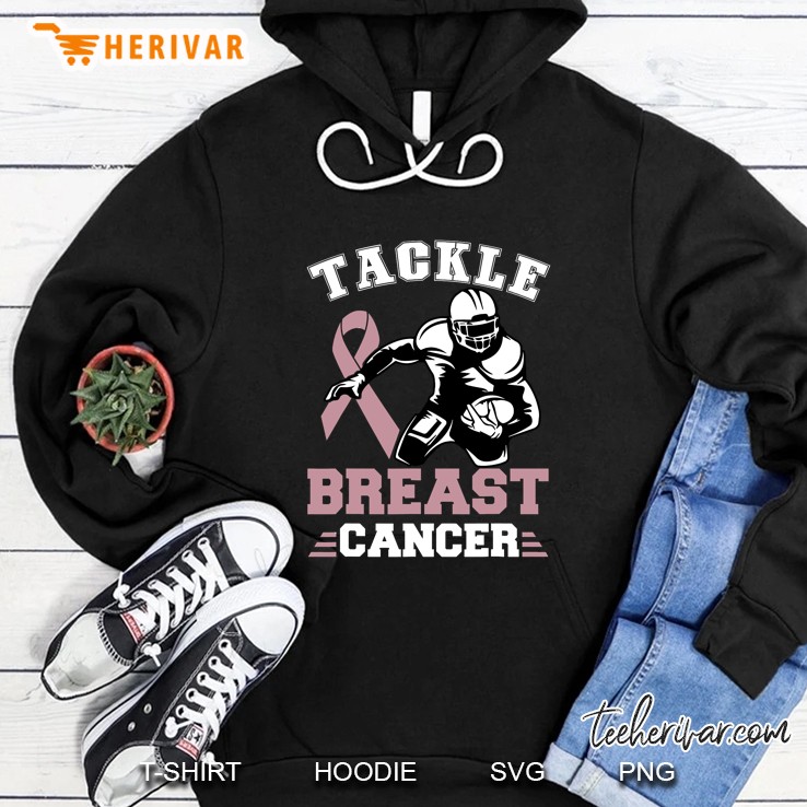 Tackle Breast Cancer Football Player Pink Ribbon Mugs