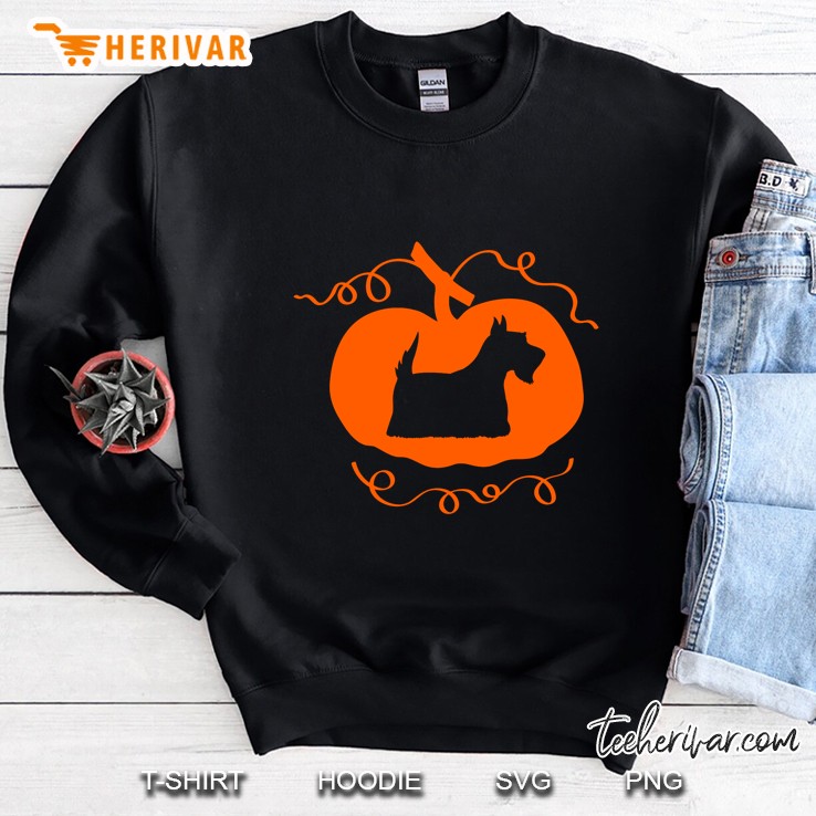 Scottish Terrier Dog Pumpkin Halloween Sweatshirt