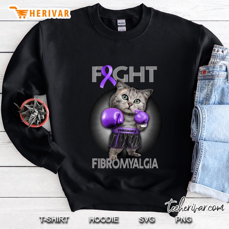 Fight Fibromyalgia Boxer Cat Version Sweatshirt
