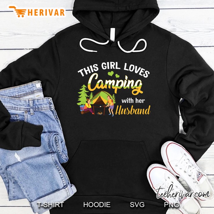 This Girl Loves Camping With Her Husband Black Version Hoodie