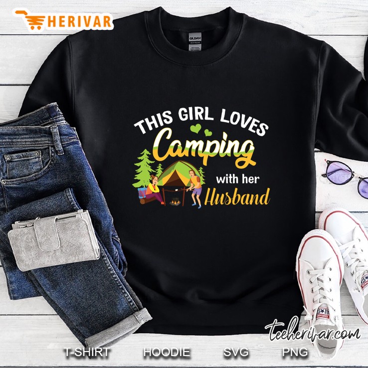 This Girl Loves Camping With Her Husband Black Version Sweatshirt