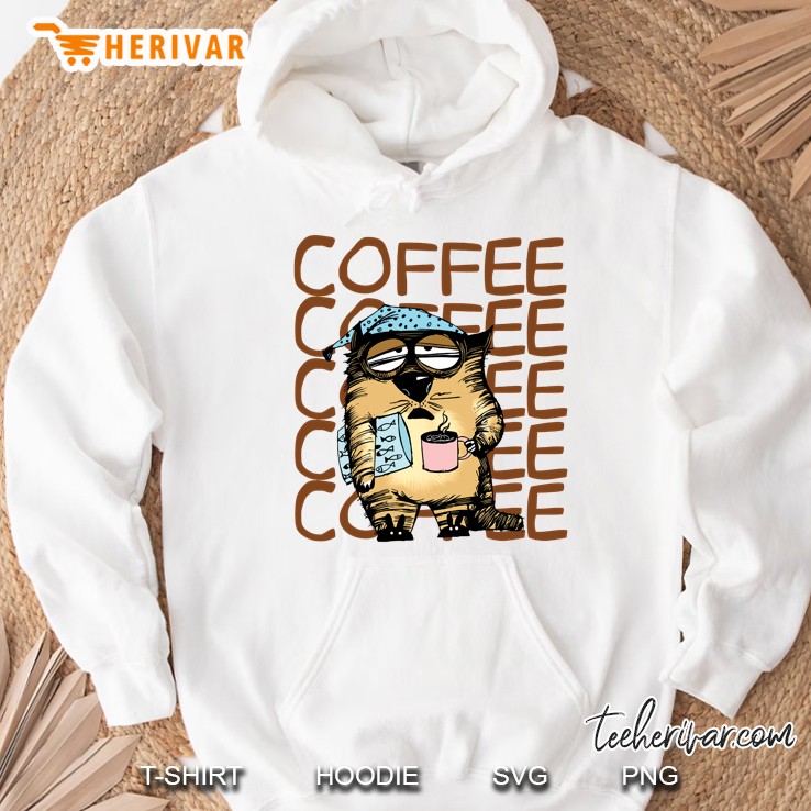 Coffee Funny Cat With Coffee Version Hoodie
