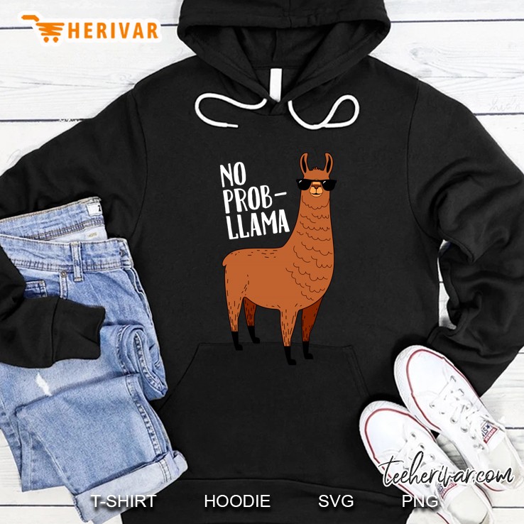No Prob-Llama Llama With Glasses Version Hoodie