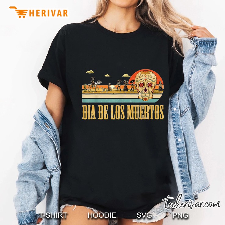 Dia De Los Muertos Day Of The Dead Sugar Skull Vintage Version Ladies Tee