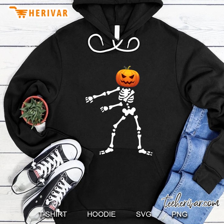 Halloween Skeleton Floss Dance Jack O Lantern Pumpkin Hoodie