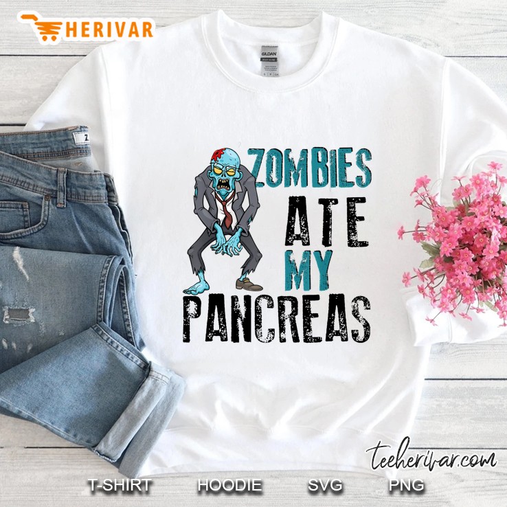 Zombies Ate My Pancreas Halloween White Version Sweatshirt
