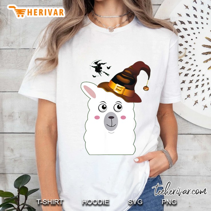 Llama Witch Halloween Ladies Tee