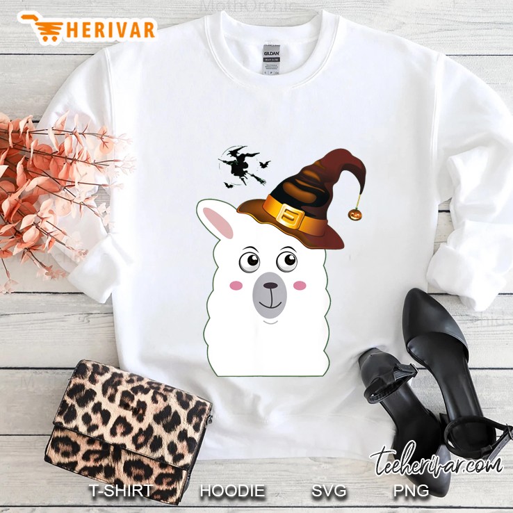 Llama Witch Halloween Sweatshirt