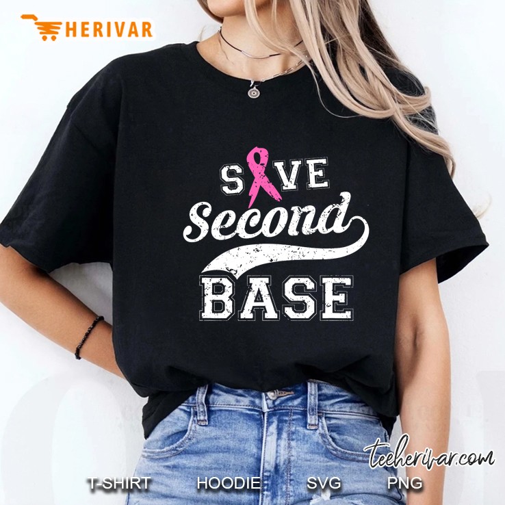 Save Second Base Breast Cancer Awareness Version Ladies Tee