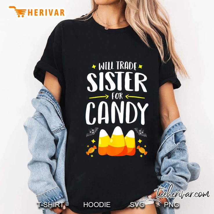 Will Trade Sister For Candy Halloween Black Version2 Ladies Tee