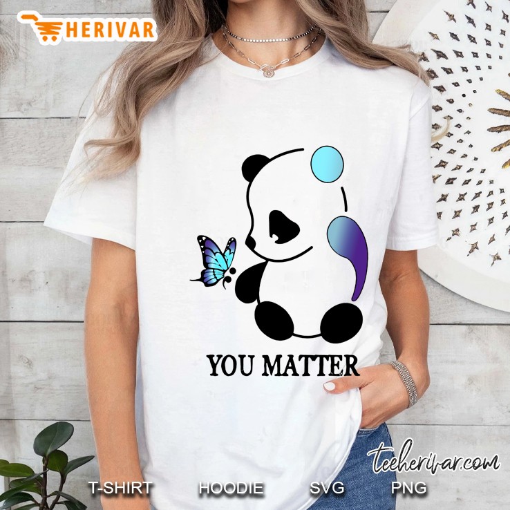 You Matter Butterfly Panda Suicide Prevention Awareness Ladies Tee