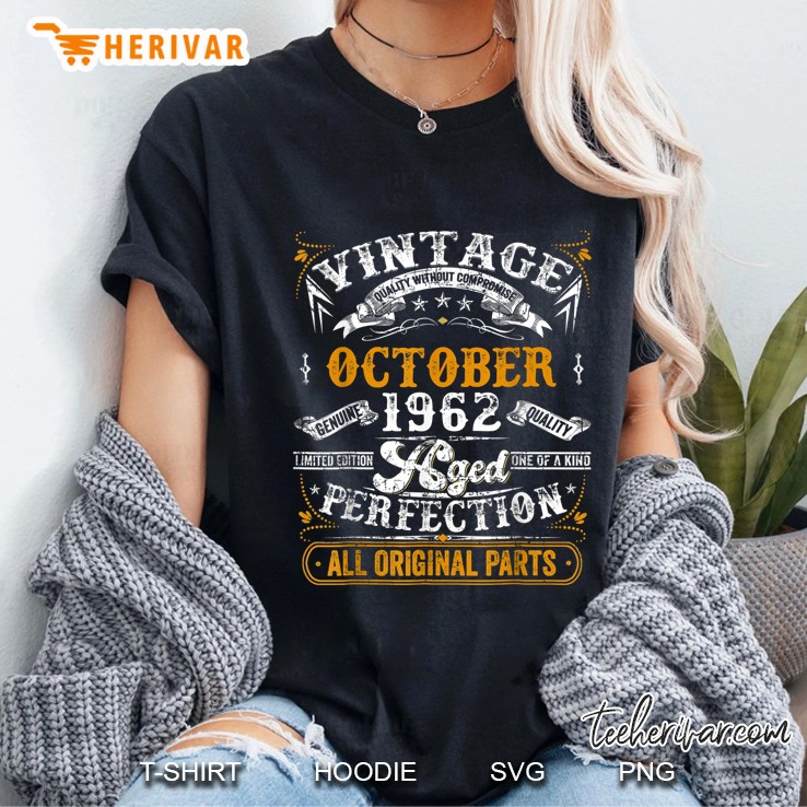 Vintage October 1962 Limited Edition One Of A Kind Aged Perfection All Original Parts Ladies Tee