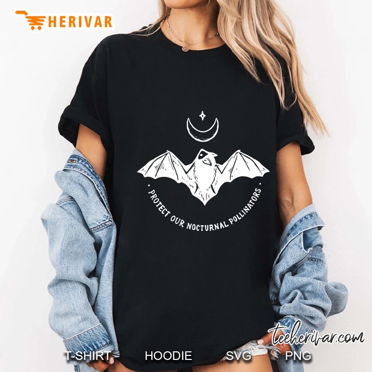 Protect Our Nocturnal Pollinators Black Version Ladies Tee