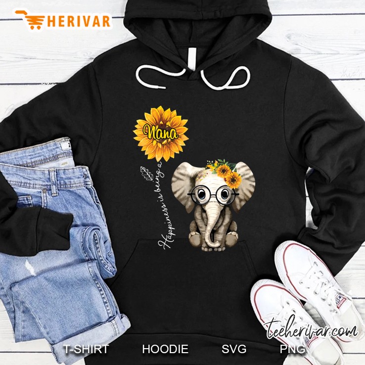 Happiness Being A Nana Sunflower Elephant Hoodie
