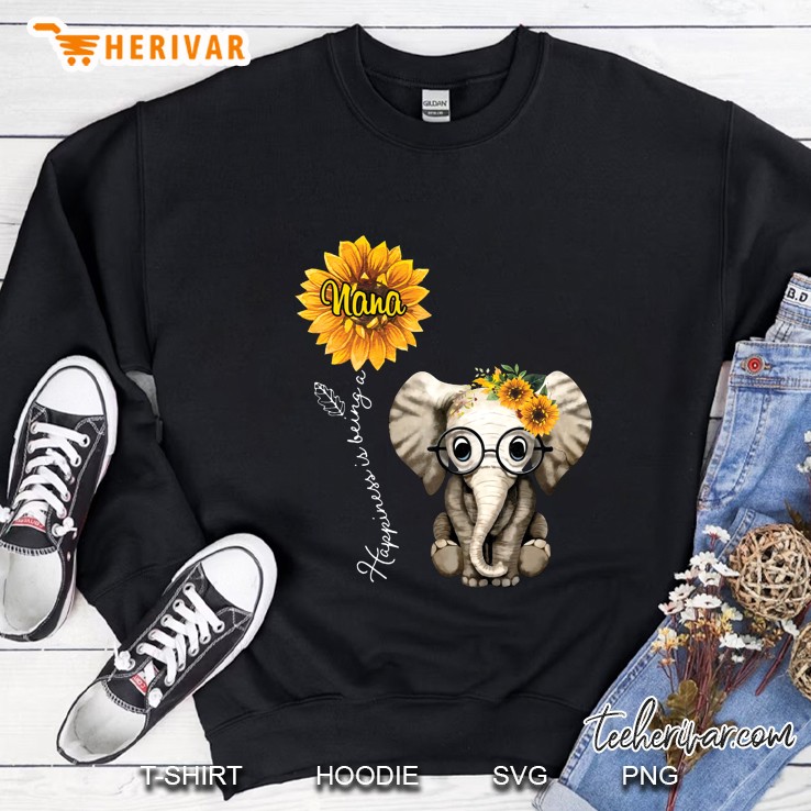 Happiness Being A Nana Sunflower Elephant Sweatshirt