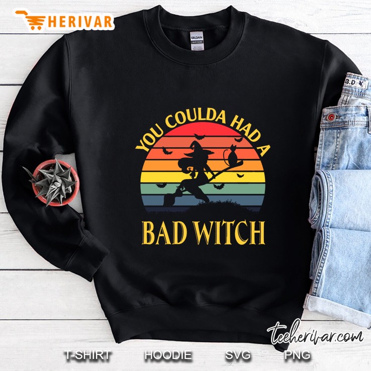 You Coulda Had A Bad Witch Black Cat Vintage Version Sweatshirt