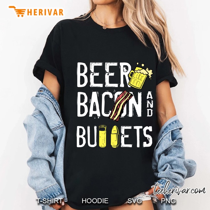 Beer Bacon And Bullets Ladies Tee