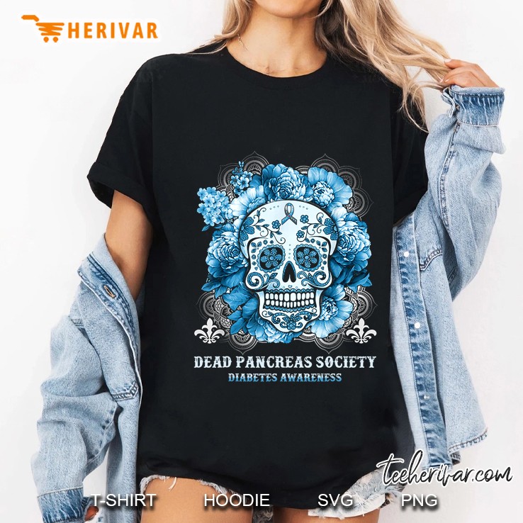 Dead Pancreas Society Diabetes Awareness Sugar Skull Version2 Ladies Tee