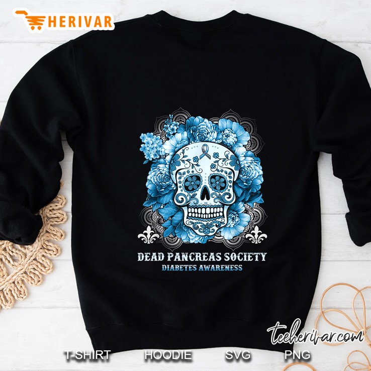 Dead Pancreas Society Diabetes Awareness Sugar Skull Version2 Sweatshirt