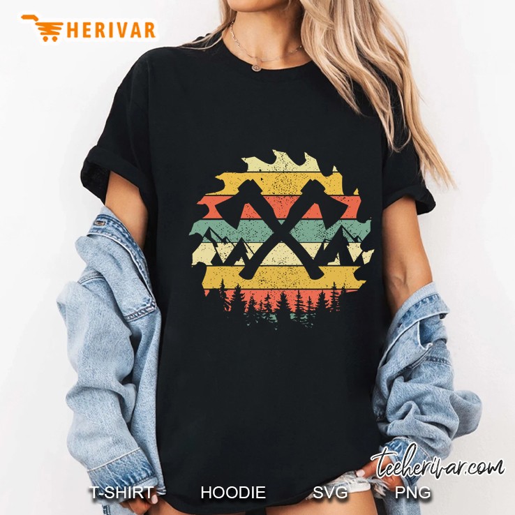 Axe Throwing Crossed Axes Vintage Version Ladies Tee