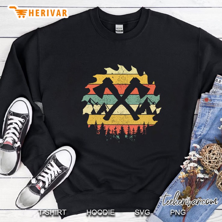 Axe Throwing Crossed Axes Vintage Version Sweatshirt