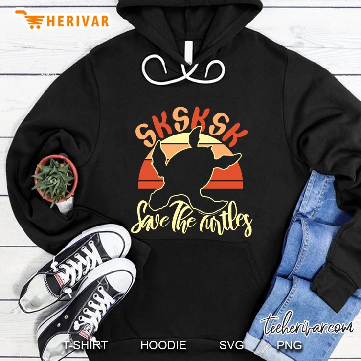 Sksksk Save The Turtles Silhouette Vintage Version Hoodie
