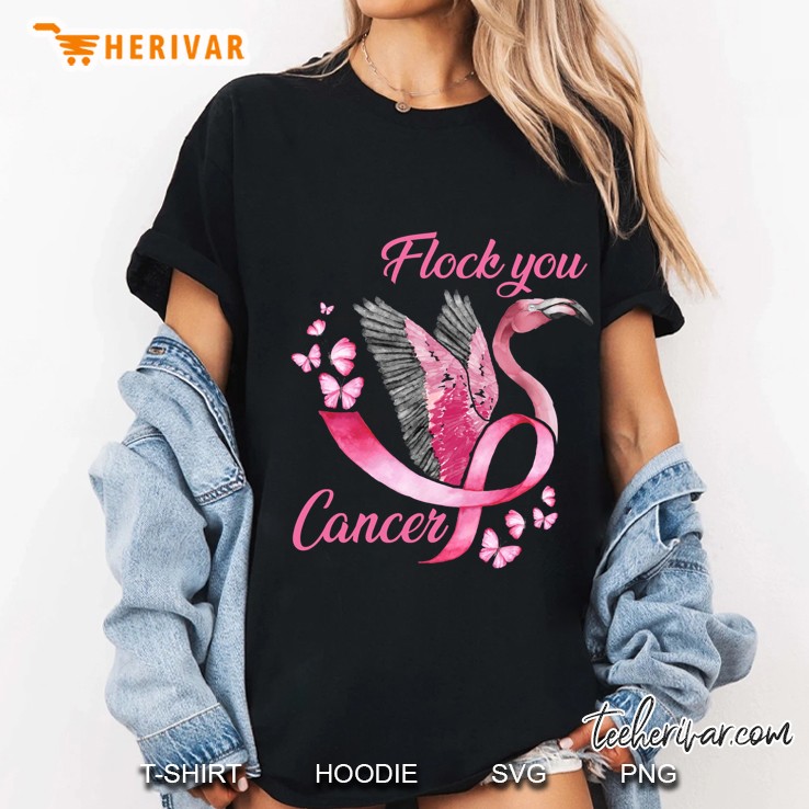 Flock You Cancer Breast Cancer Awareness Flamingo Version2 Ladies Tee