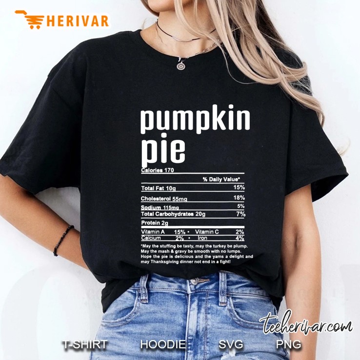 Pumpkin Pie Calories 170 % Daily Value Black Version Ladies Tee