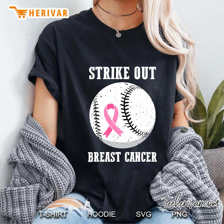 Strike Out Breast Cancer Baseball Version Ladies Tee