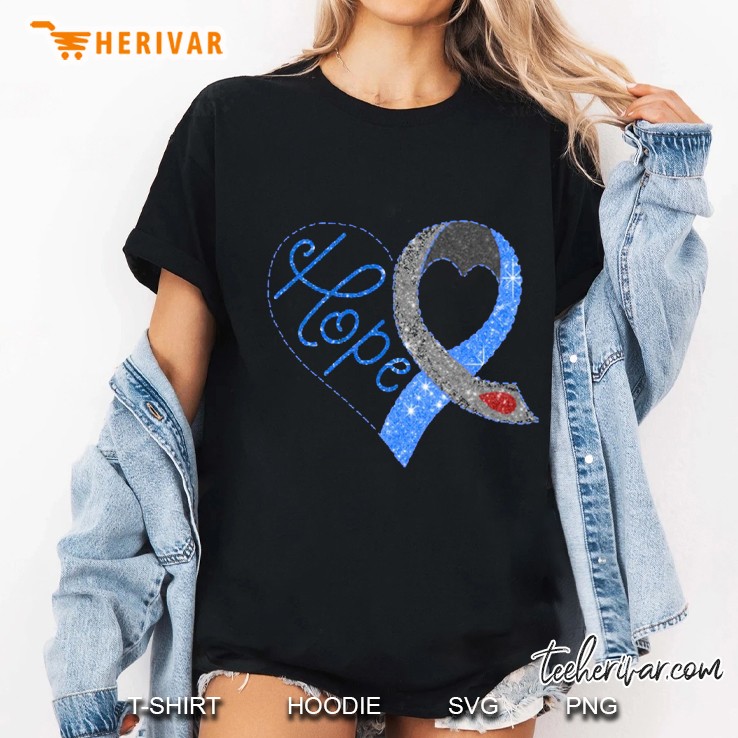 Hope Prostate Cancer Awareness Sparkle Ribbon Version Ladies Tee