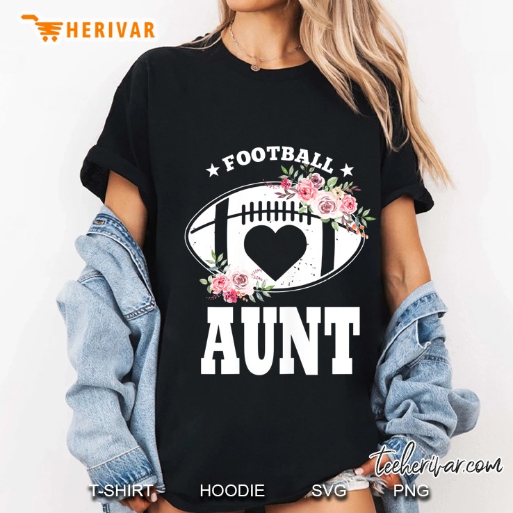 Football Aunt Floral Version Ladies Tee