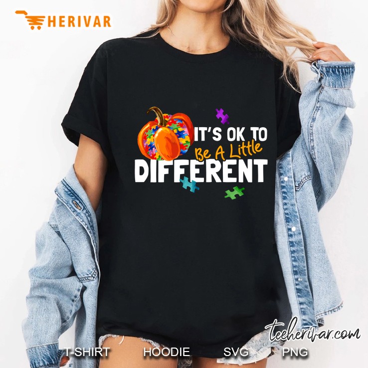 It’s Ok To Be A Little Different Pumpkin Autism Awareness Halloween Version2 Ladies Tee