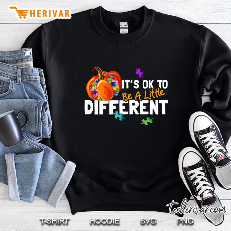 It’s Ok To Be A Little Different Pumpkin Autism Awareness Halloween Version2 Sweatshirt