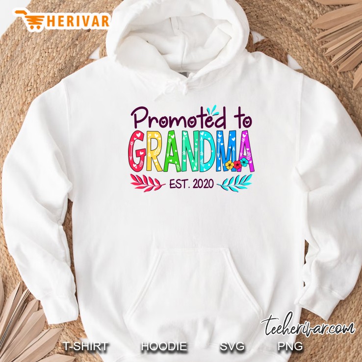 Promoted To Grandma Est 2020 Floral Version2 Hoodie