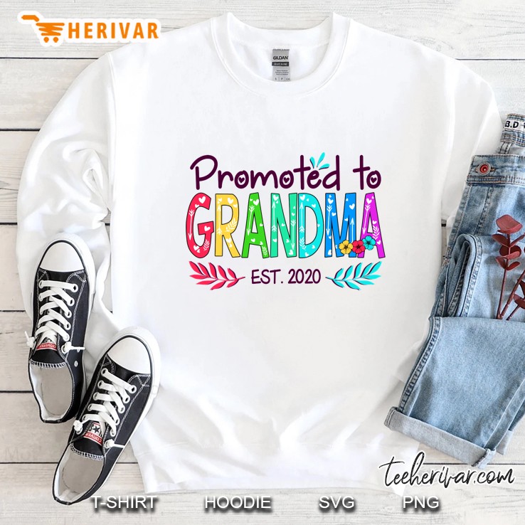 Promoted To Grandma Est 2020 Floral Version2 Sweatshirt