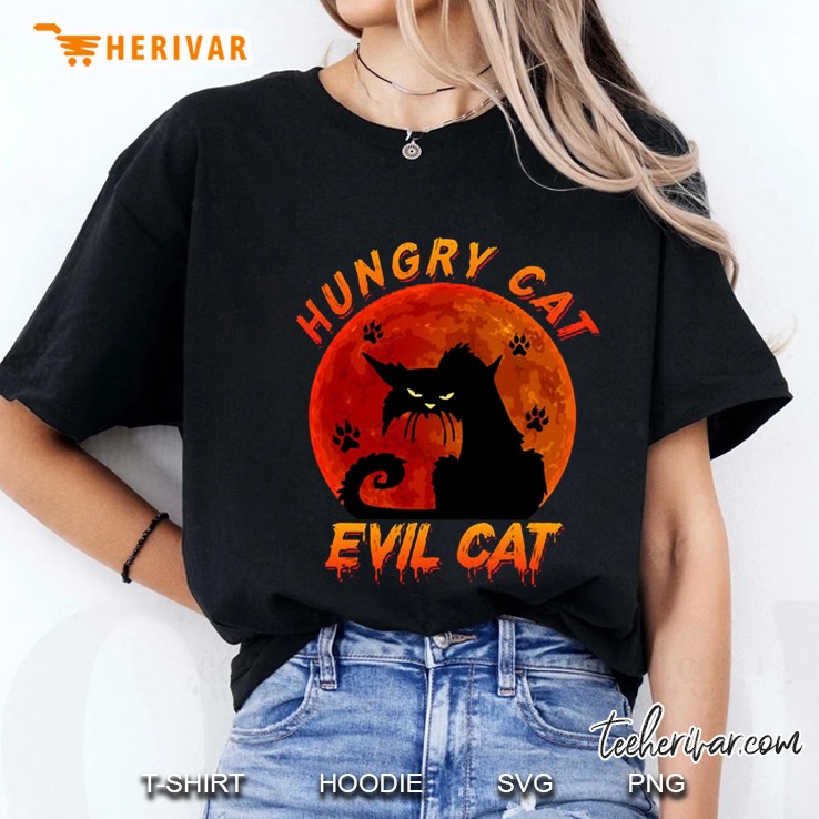 Hungry Cat Evil Cat Halloween Ladies Tee