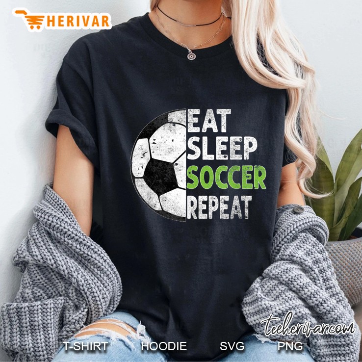 Eat Sleep Soccer Repeat Ladies Tee