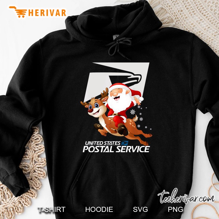 United States Postal Service Santa Riding Reindeer Version Hoodie