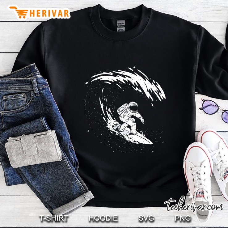 Astronaut Surfing In Space Galaxy Sweatshirt