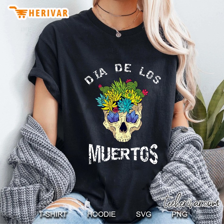 Dia De Los Muertos Day Of The Dead Floral Skull Ladies Tee