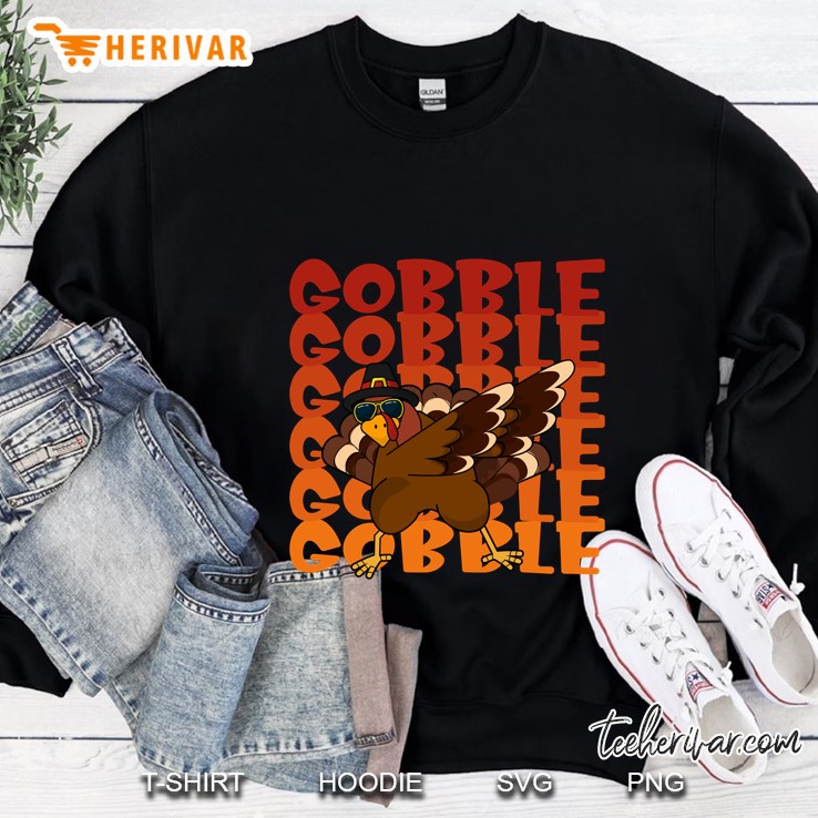 Thanksgiving Funny Dabbing Turkey Gobble Gobble Sweatshirt