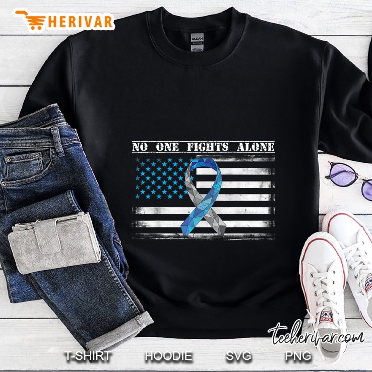 No One Fights Alone Diabetes Awareness American Flag Version Sweatshirt