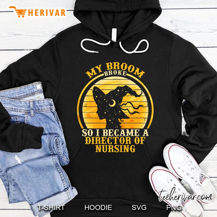 My Broom Broke So I Became A Director Of Nursing Vintage Version Hoodie