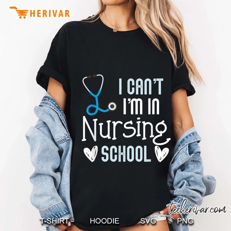 I Can Not I Am In Nursing School Black Version 2 Ladies Tee
