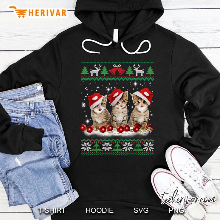 Cat Santa Hat Cat Lover Christmas Hoodie